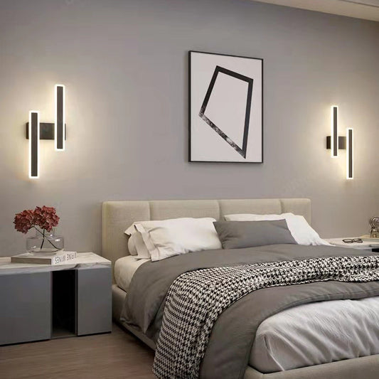 مصباح حائط LED بتصميم هندسي عصري بسيط مصنوع من الأكريليك لغرفة النوم 