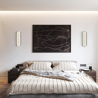 مصباح حائط LED بتصميم عمودي من الأكريليك بنمط مربعات حديدية عصري بسيط لغرفة المعيشة 