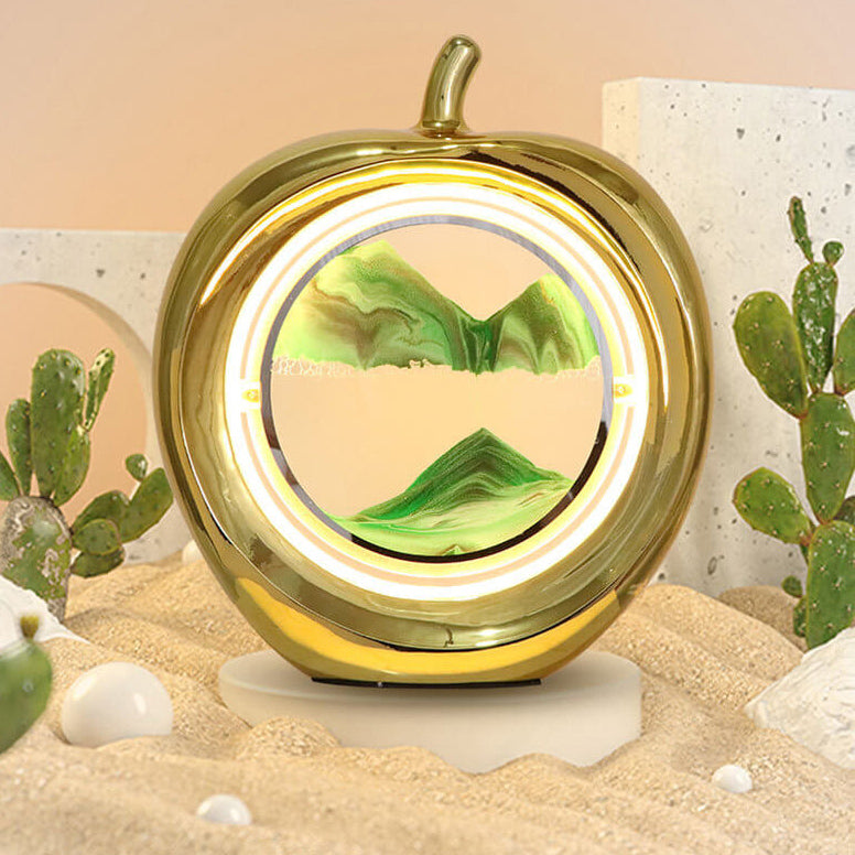 Creative Apple Quicksand Painting Decorative Ambient LED Table Lamp