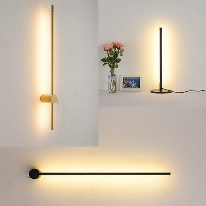 Modern Minimalist Aluminum Straigh Line LED Wall Sconce Lamp For Living Room