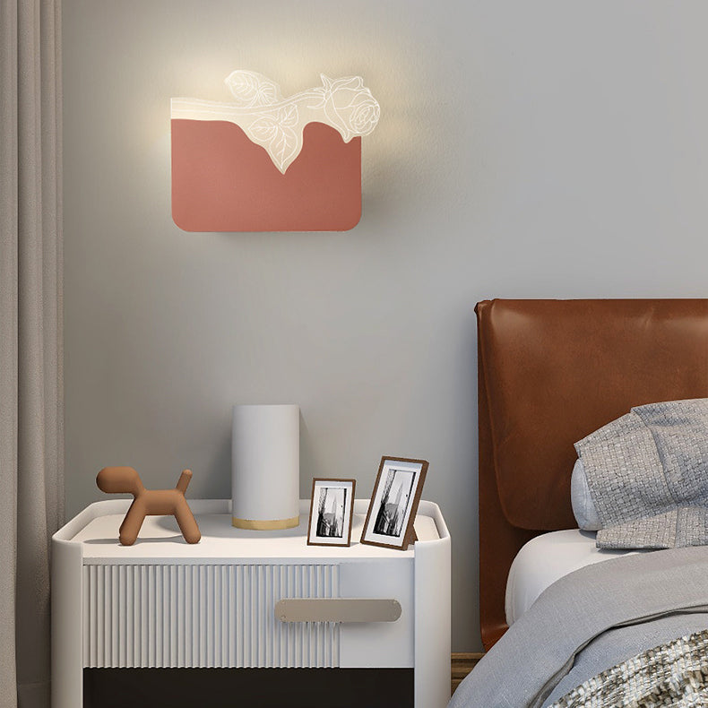 مصباح حائط LED بتصميم زهرة الورد الأكريليكية الحديثة لغرفة المعيشة 