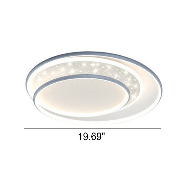 Modern Creative Children's Round Star Aluminum Acrylic LED Flush Mount Lighting