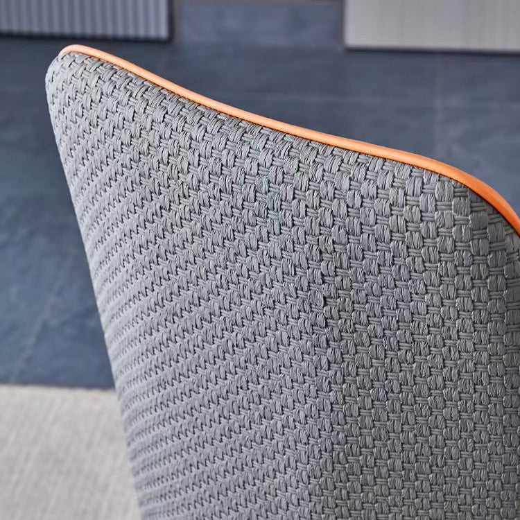 Modern Minimalist Square Four Legs Metal Microfiber Leather Dining Chair Backrest Armless For Dining Room