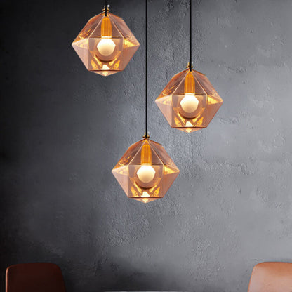Nordic Light Luxury Wrought Iron Glass 1/3-Light Chandelier