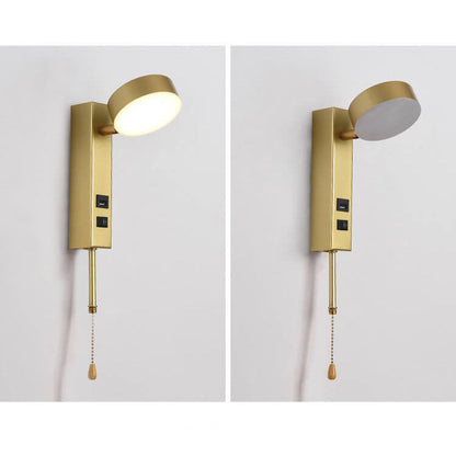 مصباح حائط LED USB ذو قاعدة مستديرة مستطيلة بسيطة على الطراز الاسكندنافي 