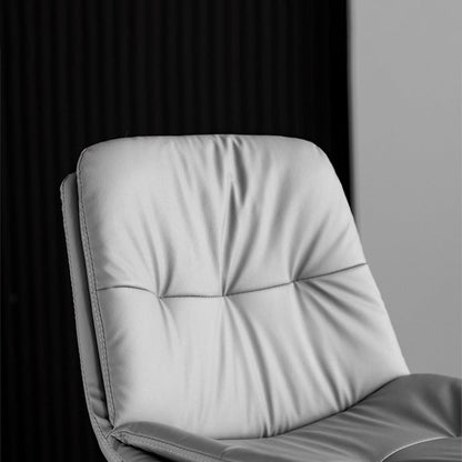 Contemporary Nordic Round Base Rectangle Cushion Nappa Leather Foam Metal Frame Bar Stool Backrest For Dining Room