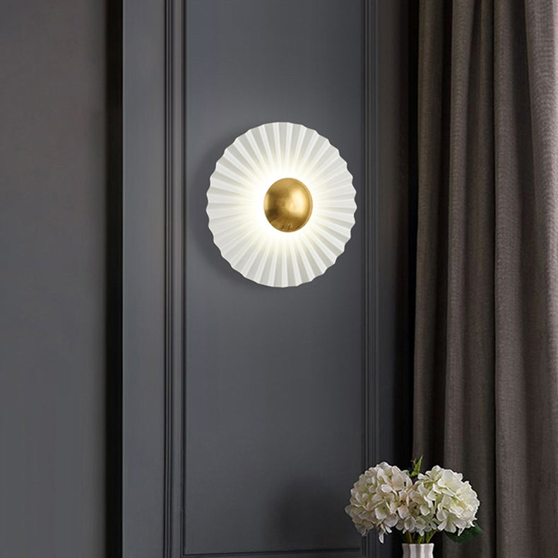 مصباح حائط LED بتصميم صدفي دائري معاصر ومبتكر لغرفة المعيشة 