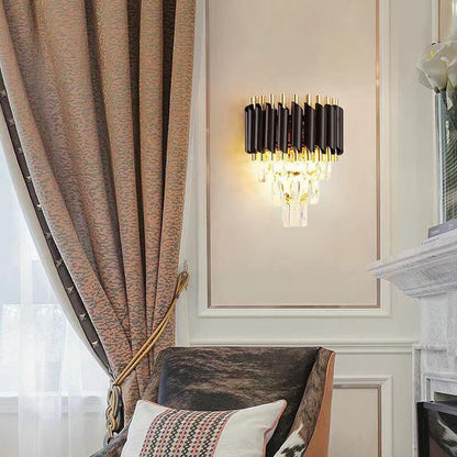 Modern Light Luxury Crystal 2-Light Wall Sconce Lamp
