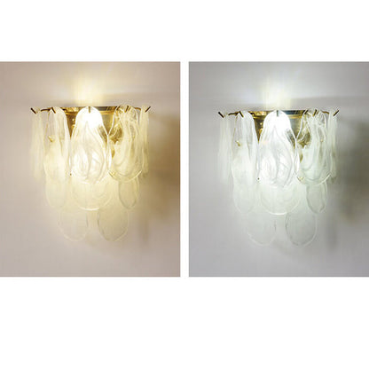 French Light Luxury Glass Shell Pearl 2-Light Wall Sconce Lamp