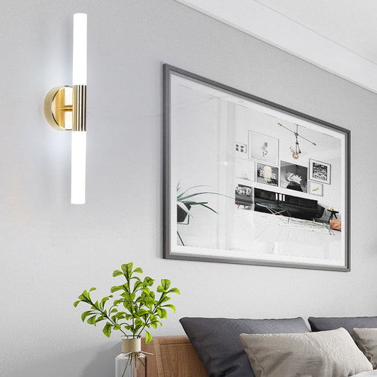 مصباح حائط LED أسطواني من الألومنيوم والحديد بتصميم عصري بسيط لغرفة المعيشة 
