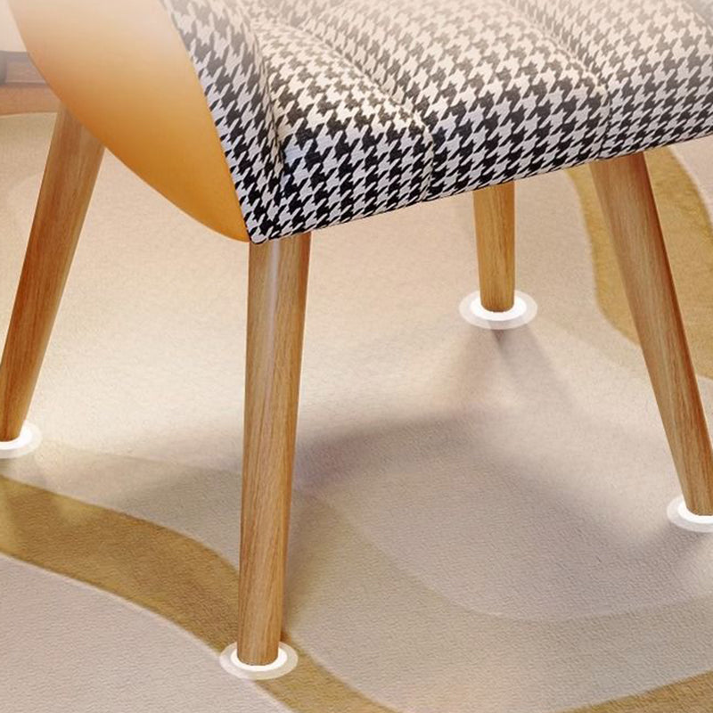 Contemporary Simplicity Houndstooth Flannel Upholstered Tapered Legs Vanity Stool Backrest Armrest For Bedroom