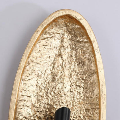 Contemporary Luxury Oval Gold Foil Texture Metal Tube 2-Light Wall Sconce Lamp For Dining Room