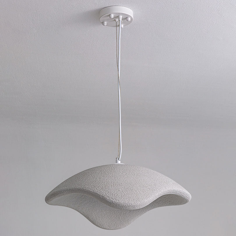 Modern Minimalist Creative Round Shell Cone Cream 1-Light Pendant Light