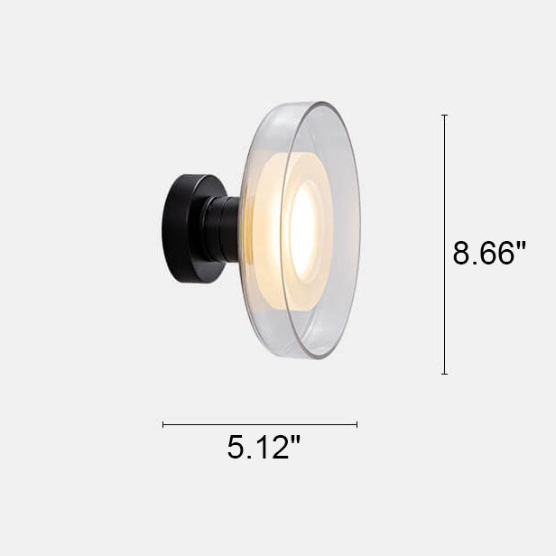 Nordic Vintage Round Hardware Glass LED Wall Sconce Lamp