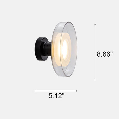 Nordic Vintage Round Hardware Glass LED Wall Sconce Lamp