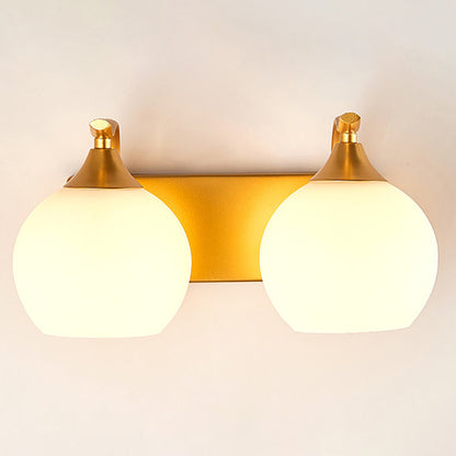 Modern Simplicity Iron Glass Ball 1/2 Light Wall Sconce Lamp For Bedside
