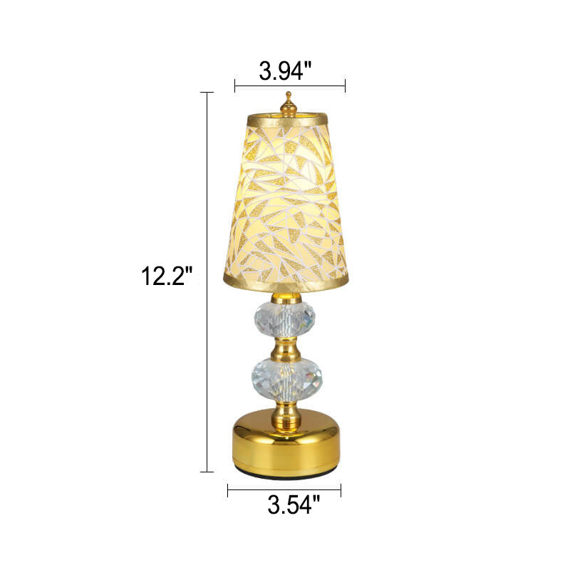 Retro Luxury Fabric Crystal Base LED Table Lamp