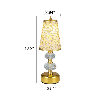 Retro Luxury Fabric Crystal Base LED Table Lamp