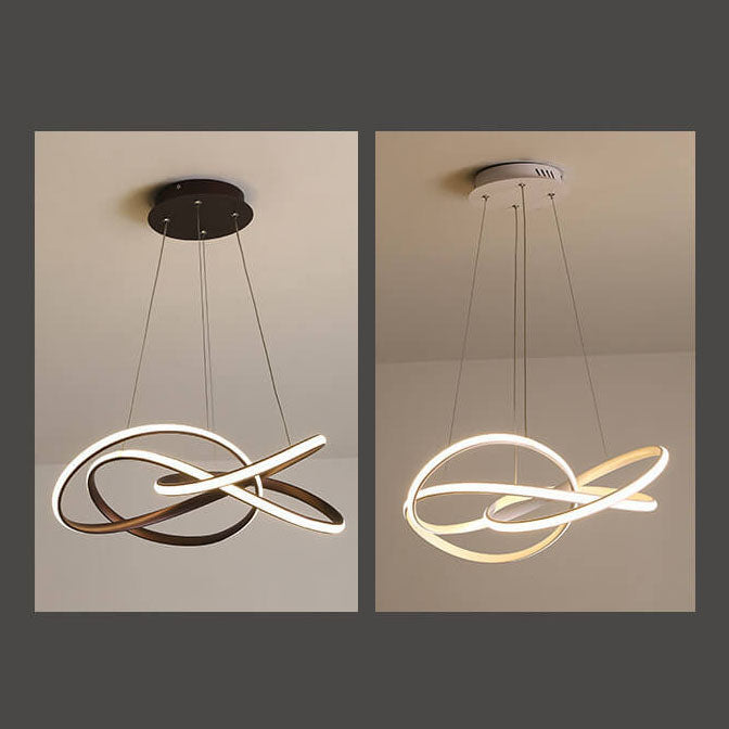 Nordic Art Curve Ring Aluminum Acrylic LED Chandelier