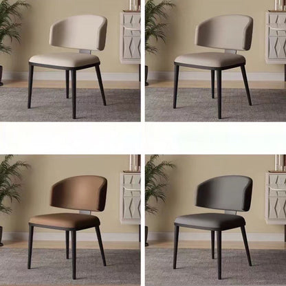 Modern Minimalist Synthetic leather Iron Sponge Square Dining Chair Backrest For Dining Room