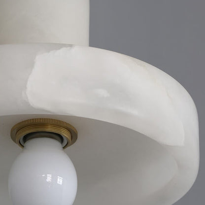 Modern Minimalist Round Disc Marble 1-Light Pendant Light For Bedroom
