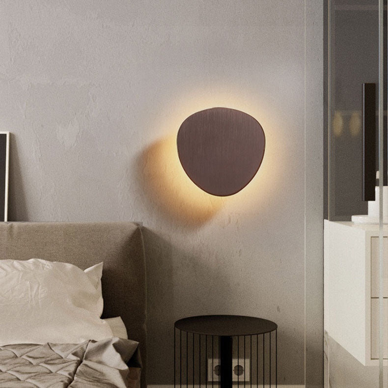 Contemporary Scandinavian Triangle Round Aluminum Acrylic LED Wall Sconce Lamp For Bedroom