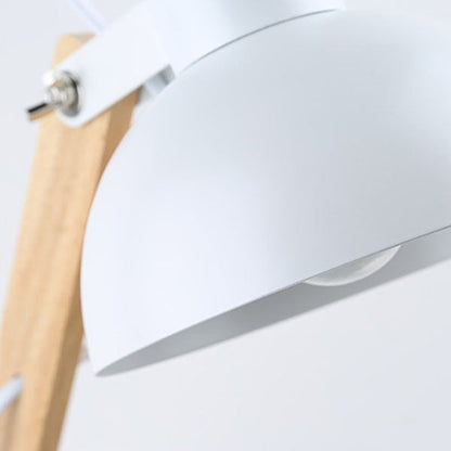 European Classical Collapsible Wooden Iron 1-Light Table Lamp