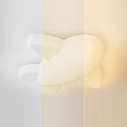 Modern Minimalist Cartoon Airplane Iron Acrylic LED Flush Mount Ceiling Light For Bedroom