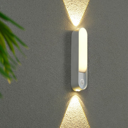 مصباح جداري خارجي LED بيضاوي الشكل مصنوع من الألومنيوم والأكريليك ومقاوم للماء بتصميم عصري بسيط للحديقة 