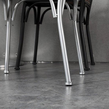 Contemporary Industrial PU Leather Wood Iron Square X Shape Back Dining Chair & Table Set For Dining Room