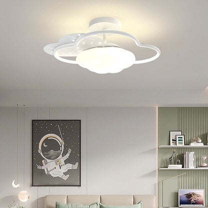 Modern Cream Clouds Iron Acrylic LED Semi-Flush Mount Ceiling Light