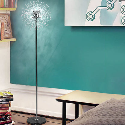 Modern Creative Dandelion Shade Crystal  Aluminum  Marble Base 8/9-Light Standing Floor Lamp