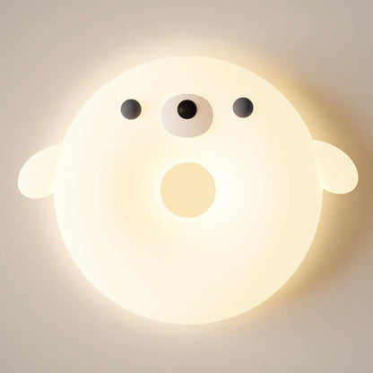 Adorable Cream Style Cartoon Seal LED Kids Flush Mount Ceiling Light