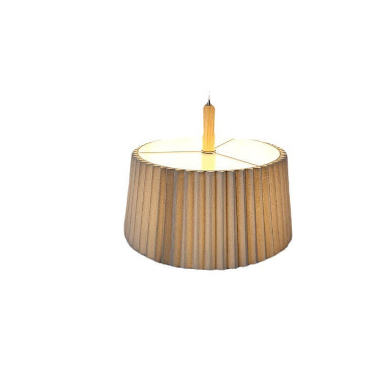 Nordic Minimalist Solid Color Solid Wood Fabric 1-Light Pendant Light