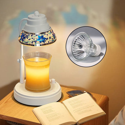 Contemporary Scandinavian Disc Cylinder Iron Plastic Crystal 1-Light Aromatherapy Melting Wax Table Lamp For Bedroom