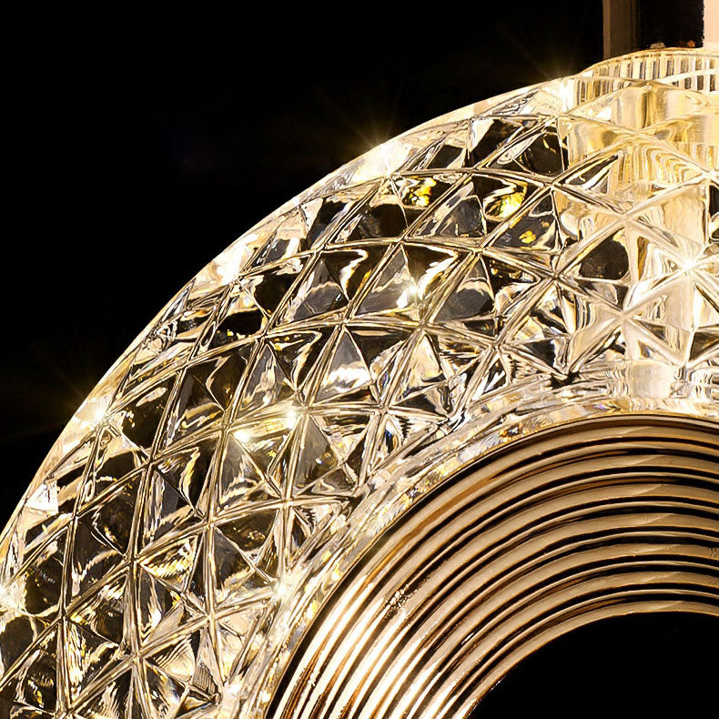 مصباح حائط LED بتصميم دائري بيضاوي الشكل مصنوع من سبائك الزنك والأكريليك بتصميم عصري فاخر لغرفة المعيشة 