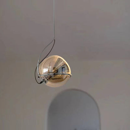 Modern Simplicity Iron Glass Ball 1-Light Pendant Light For Living Room