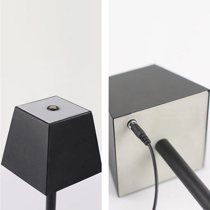 Modern Solid Color Square Metal LED Touch Table Lamp