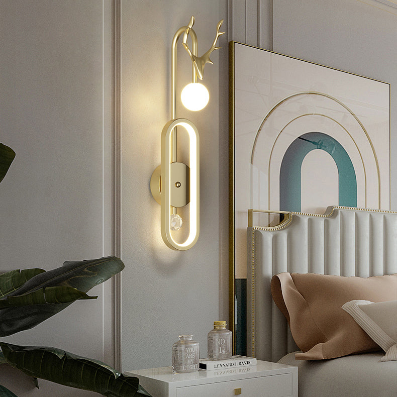 مصباح حائط LED دائري فاخر من Nordic Light بتصميم قرون الغزال 