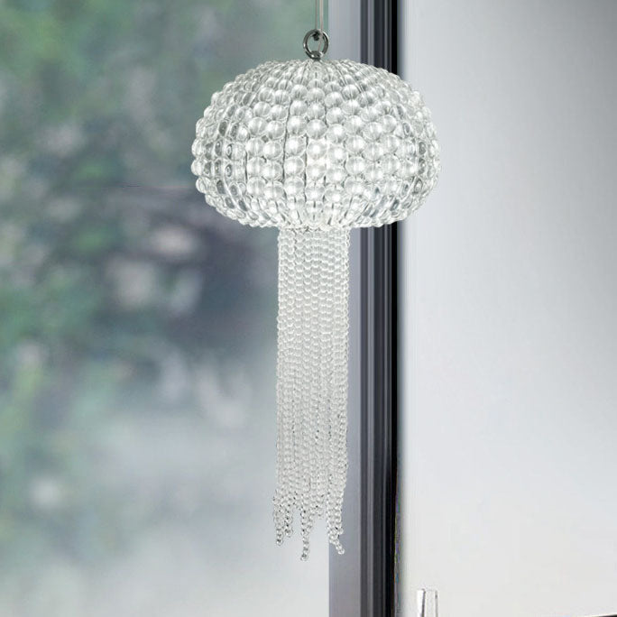 Modern Light Luxury Glass Jellyfish Shape 1-Light Pendant Light