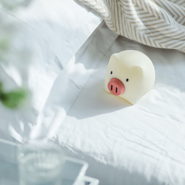 Creative Cute Pig Touch Timer LED Night Light Decorative Table Lamp