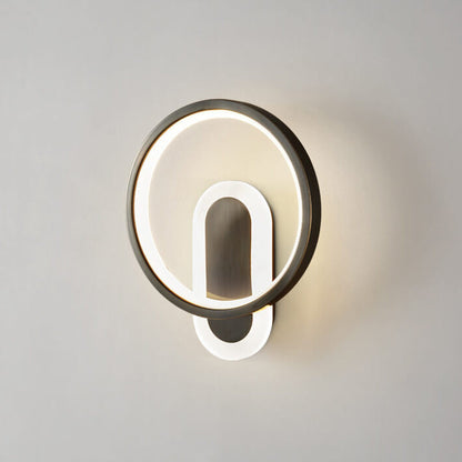 Modern Nordic Copper Acrylic Geometric Circle Ring LED Wall Sconce Lamp