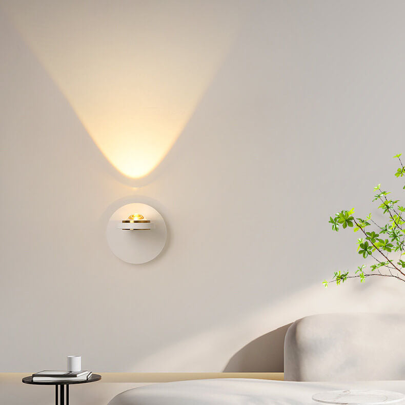 مصباح حائط LED دائري هندسي بسيط من الألومنيوم بتصميم نورديك 