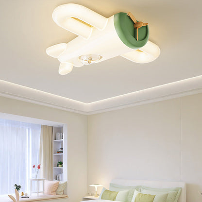 Modern Simplicity Kids Iron PE Plane LED Flush Mount Ceiling Light For Bedroom