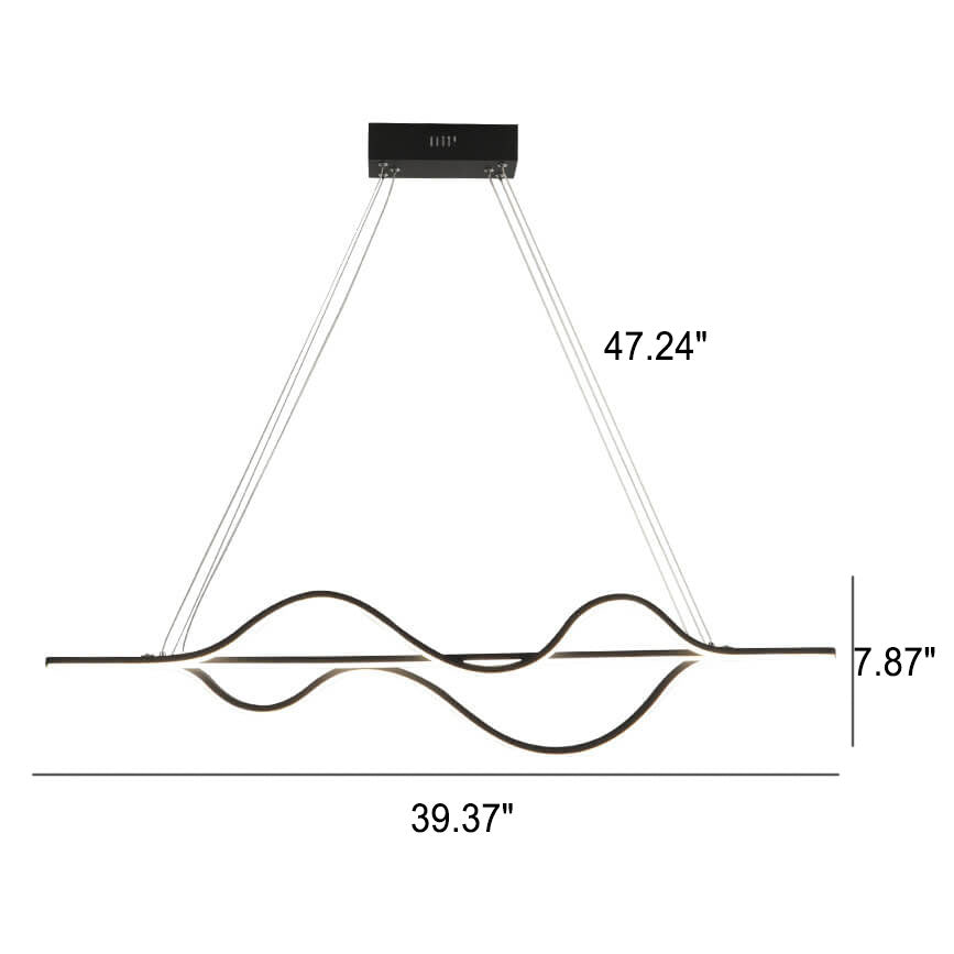 Modern Minimalist Lines LED Island Light Chandelier