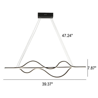 Modern Minimalist Lines LED Island Light Chandelier