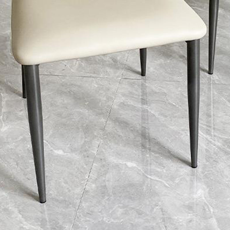 Contemporary Luxury Square Microfiber PU Leather Carbon Steel Dining Chair Backrest For Dining Room