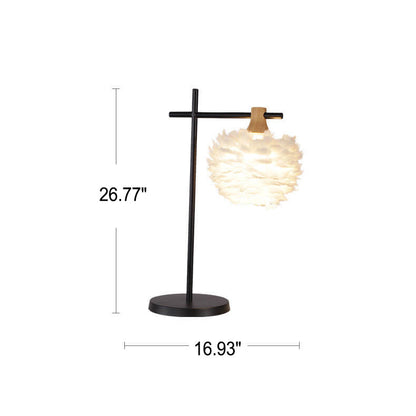 Modern Creative Feather Fishing Rod 1-Light Table Lamp