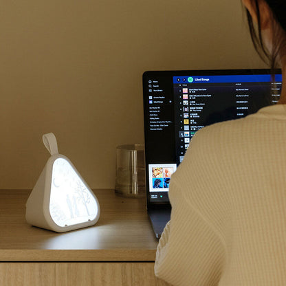 Creative Triangle Seven Color Atmospheric LED Night Light Table Lamp