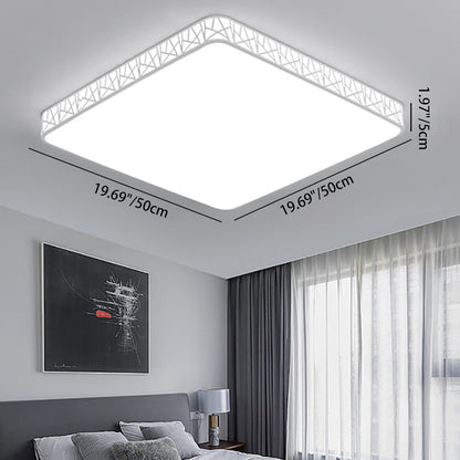 Modern Minimalist Square Acrylic Iron LED Flush Mount Ceiling Light For Bedroom